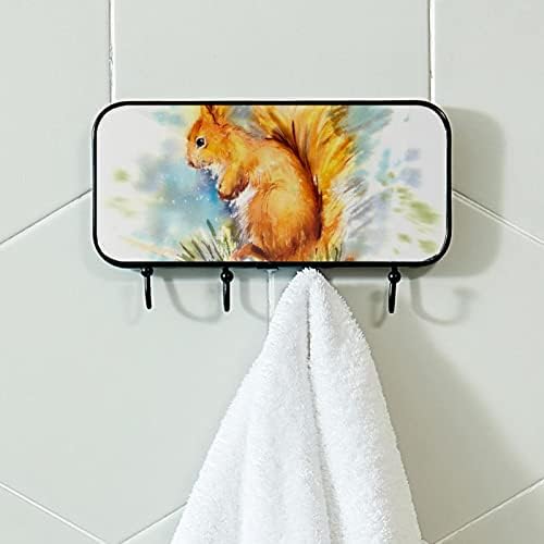 Ljepljivi kukiča od nehrđajućeg čelika za ručnik kaput zaglavljene u kupaonici ili kuhinjski akvarel vjeverica