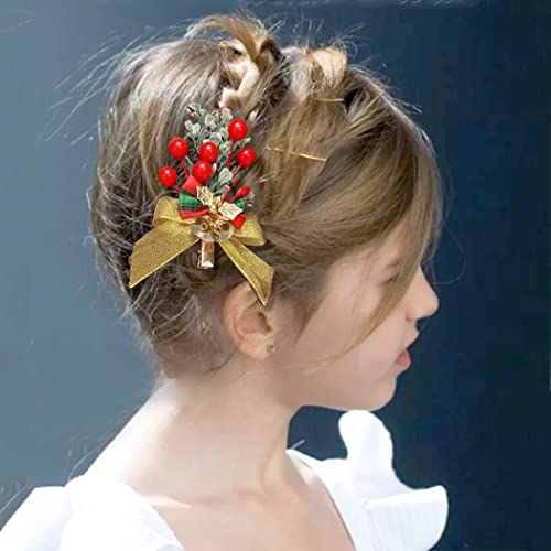 CASDRE božićne kose koplje Crvena luka kose komad bobice zelena listova kosa barratte xmas zvono za kosu