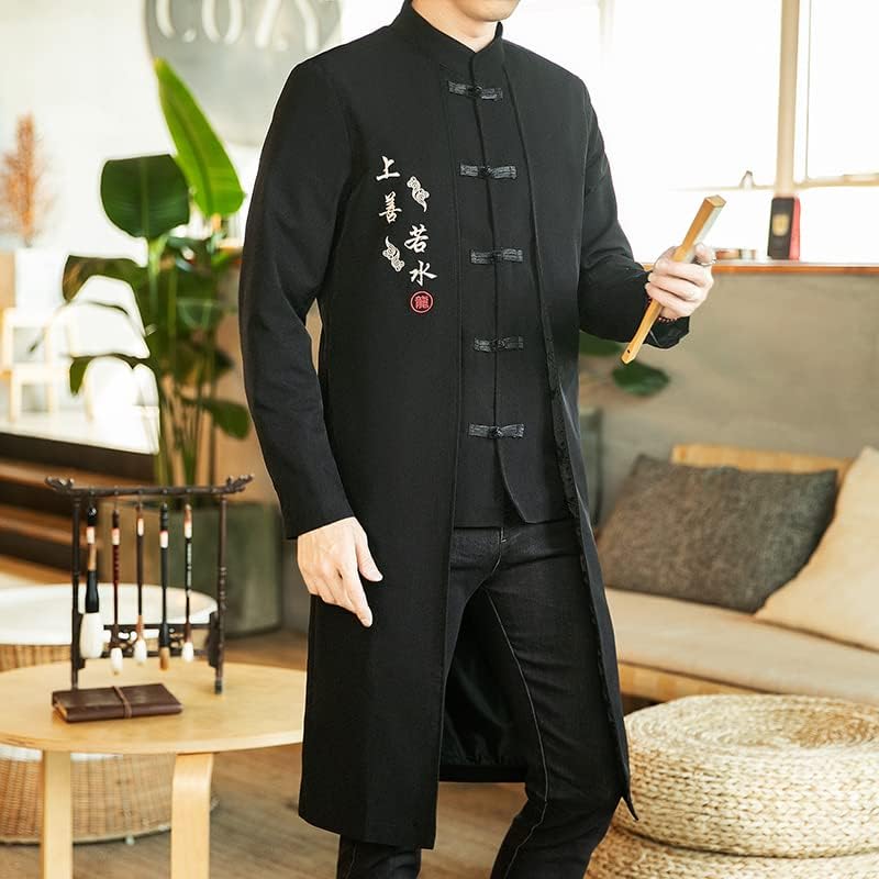 Gyxhptd Style Long Withbreaker Streetwear orijentalna odjeća Muškarci Hip Hop Kineski jakni mandarinski