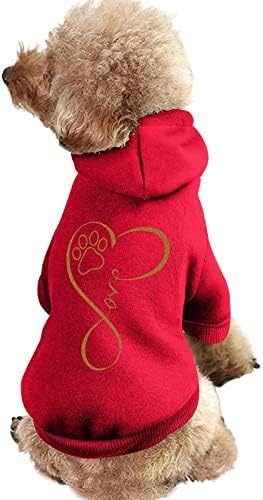 Heartbeat Cat Dog PET Love Dog Odjeća za zimske kućne ljubimce Soft i tople passke dukseve za male srednje