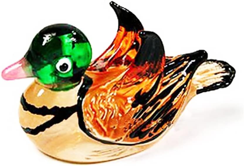 1ShopForyou mandarina patka puhala staklena teal minijaturna ptica guska labud figurice Kolekcionarski pokloni,