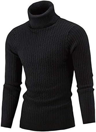 XZHDD CHUNKY PLTIT TURTLENECK Duks pulover za muške, zimske dugih rukava sa visokim vratom Ležerne dno