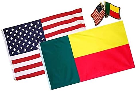 Novi kombinirani SAD i Benin Country 2x3 2'x3 'Dekoracija zastava i prijateljstva Revel Pin - broševi i