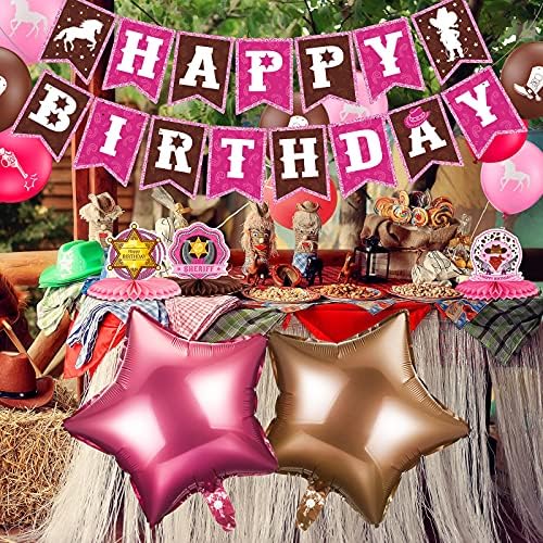 50 kom sirndan rođendanski kolica za rođendan kaudne balone Cawgirl Parthe Banner Western Cowgirl Rođendanska
