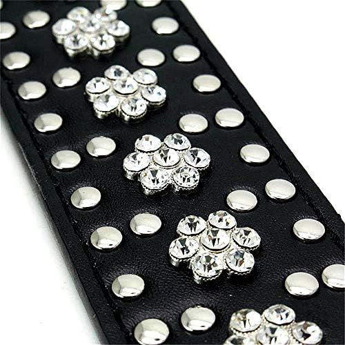 Pimaodog Rhinestones ogrlice za pse Cvjetni uzorak rhinestone proussed kožna sjajno kristalni dijamanti