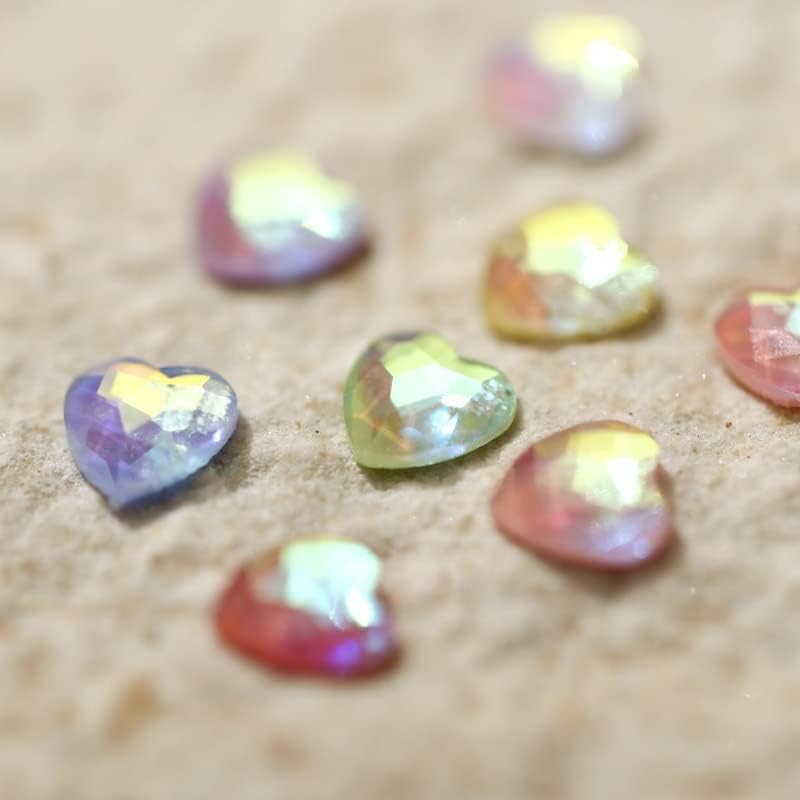 50kom / pakovanje Fantasy Peach Heart Dijamantska laserska boja ljubav ravna Donja boja Nail Art dekoracija