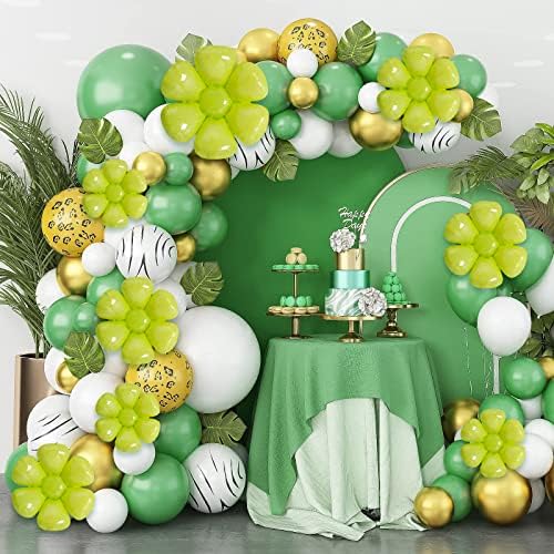 Accevo Green Cvjetni baloni 10pcs Ogroman daisy balon za djecu Rođendanska dječja godišnjica tušnice Diplomski
