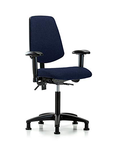 LabTech sjedeća LT42356 stolica sa srednjom klupom, tkanina, najlonska baza sa srednjim leđima-nagib, ruke,
