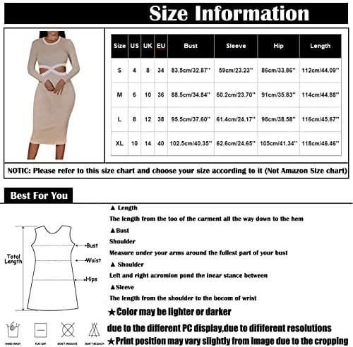 NOKMOPO džemper haljina & nbsp; Za žene Casual okrugli vrat Dugi rukav jednobojne puškarnice seksi paket Hip haljina