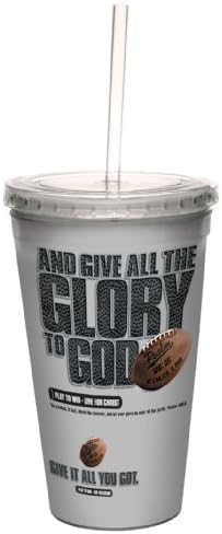 Pozdrav bez drveta Glory Fudbal: Psalam 108: 05 Artful Putnik dvostruko zidova Cool Cup sa slamom za višekratnu upotrebu, 16 unca