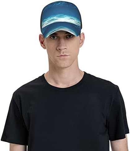 Podvodni pogled na bejzbol kapu s printom na tropskoj plaži, Podesiva kapa za tatu, pogodna za trčanje po
