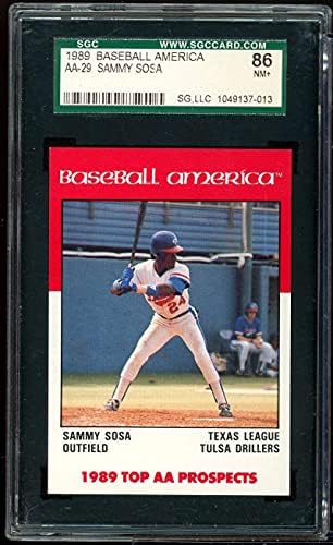 Sammy Sosa Rookie Card 1989 Baseball Amerika AA-29 SGC 86 NM + 7.5