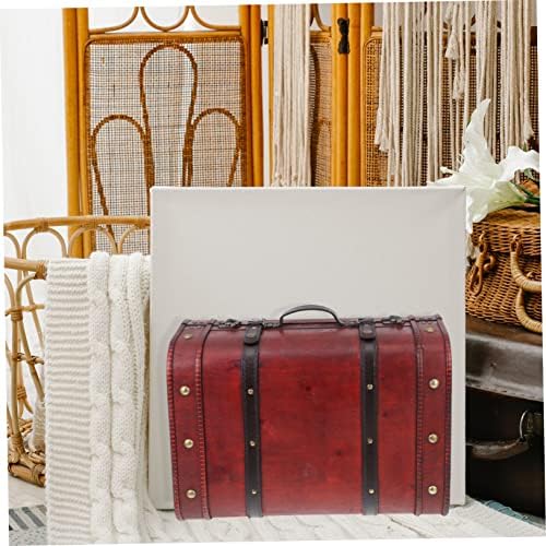 Tofficu 1pc pakovanje koferica prozor Dekor crveni kofer para cuartos vintage kofer za drvo za skladištenje