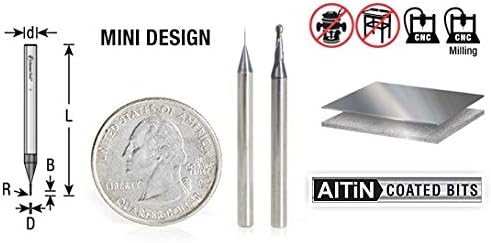 Amana Tool-51740 Altin presvučeni CNC čelik, nerđajući čelik & kompozitna Lopta kraj Mini mlin