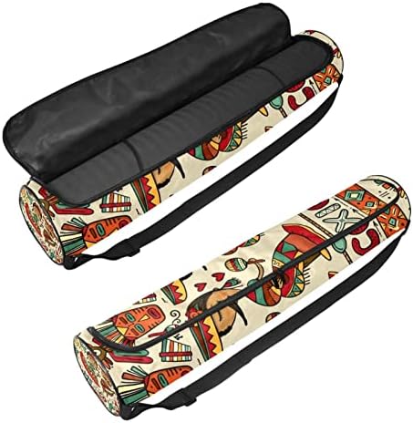 RATGDN Yoga Mat torba, putovanje u Meksiko Patterns Exercise Yoga Mat Carrier full-Zip Yoga Mat torba za
