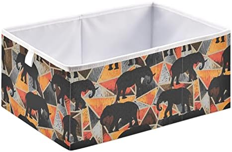 African Elephants Cartoon Cube Storage Bin sklopive kante za skladištenje vodootporna korpa za igračke za