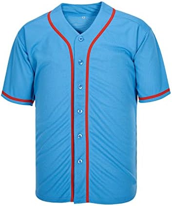XWEARE muški prazan Bejzbol dres sa dugmetom na kratke rukave košulje Hip Hop Hipster Team sportske uniforme
