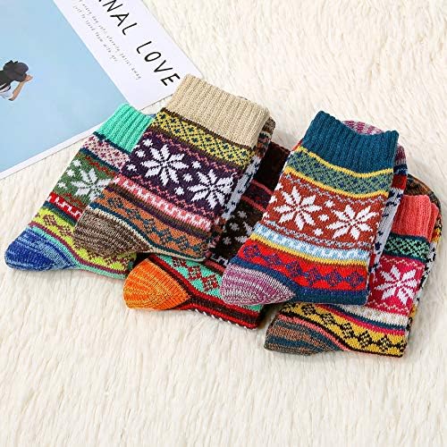 Zando Božićne čarape zimske čarape za žene Pokloni toplo debele vunene čarape udoban Crew čarape čizme Fuzzy