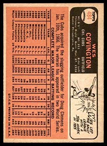 1966. TOPPS 484 Wes Covington Chicago Cubs ex + MUBI