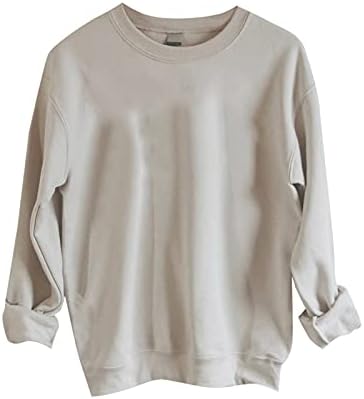 Ženska moda Soild pulover vrhovi slatka posada Labavi prevelici Elegantni ležerne bluze s dugim rukavima