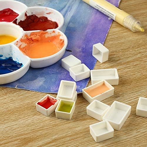 Vovolo 24pcs 1,9 × 1,6 × 1,0cm prazan pola pan-bijela pola table boje plastične akvarelne ploče na boju