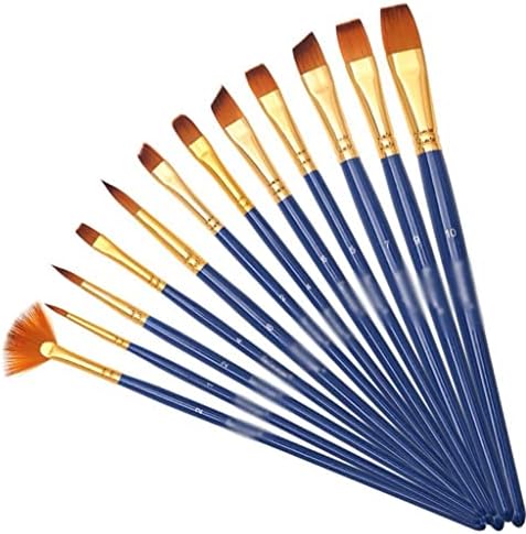 Paintbrush 12pcs Professional Different Shape Najlonske kose Četkice za boju umjetnika Vodena ploča za ulje