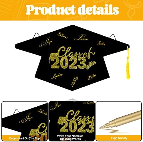 Knjiga gostiju za maturu 2023 sa zlatnom olovkom za diplomiranje potrepštine za zabavu grad kapa u obliku