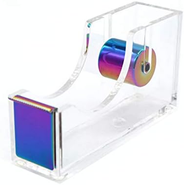 Rainbow ljepljiva traka Dispenser Clear Akrilni tjelesni stolni nosač trake 1 Šareno metalno jezgro za vaš