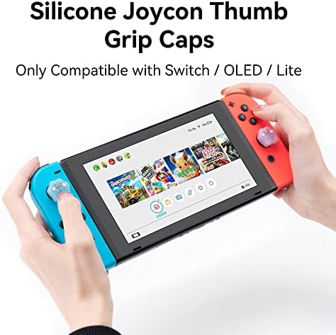 Wishyne Joycon Thumb Grip CAPS kompatibilni sa Splatoon Nintendo prekidačem, mekani silikonski poklopac
