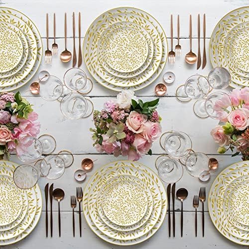Orah kost kineska večera ploča Zlatna ploča zlatna listova keramička set jednostavna zlatna cvjetna vjenčanje