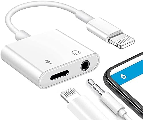 Apple MFi Certified lightning to 3.5 mm Adapter za slušalice Dongle Jack za iPhone, 2 u 1 punjač i AUX Adapter za audio razdjelnik kompatibilan sa iPhoneom 8 11 12 X XR Xs podržava sve iOS sisteme