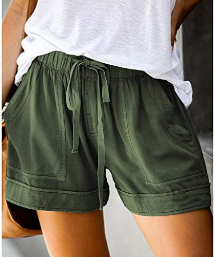 Ozmmyan kratke hlače za trening ženske ljetne udobne vezice za spajanje ležernog elastičnog struka u džepu