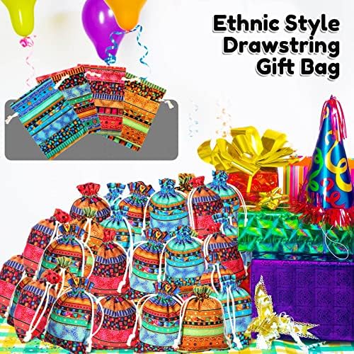 Cunno 100 Pakovanje egipatskog etničkog stila poklon torba za vezice 4 x 5,5 inča male pamučne torbe za