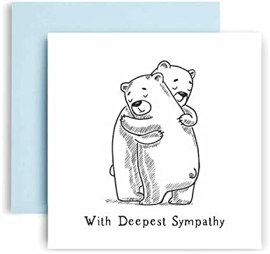 Huxters misli na vas kartica simpatije - ruka ilustrovana Medvjeđi zagrljaj-čestitka saučešća - čestitke-poklon