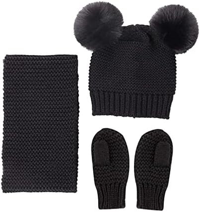 Qvkarw tri rukavica set kapa gnjaviti jednobojnu topla pređu vuneni zimski šal dječji komad šešira uho kape