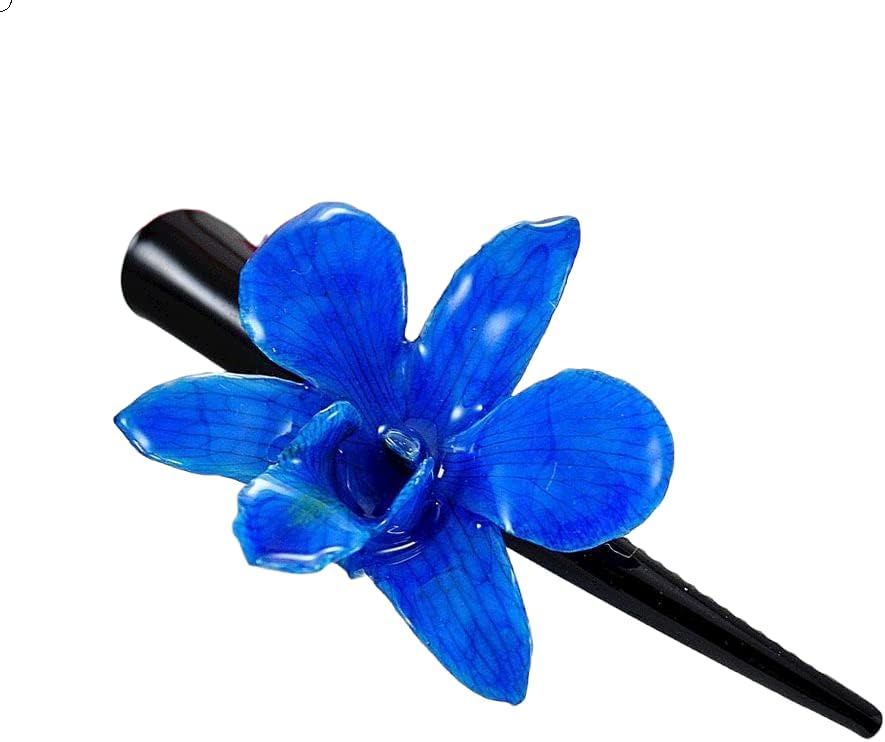 Cvjetni tematski nakit, tamno plavi dendrobium orhidejni kopč za kosu
