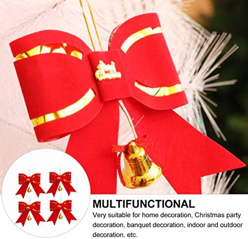 KESYOOOO 4pcs Božićni bogknot sa mini bell vijencem Ornament festivalskom napajanjem za Xmas Decor