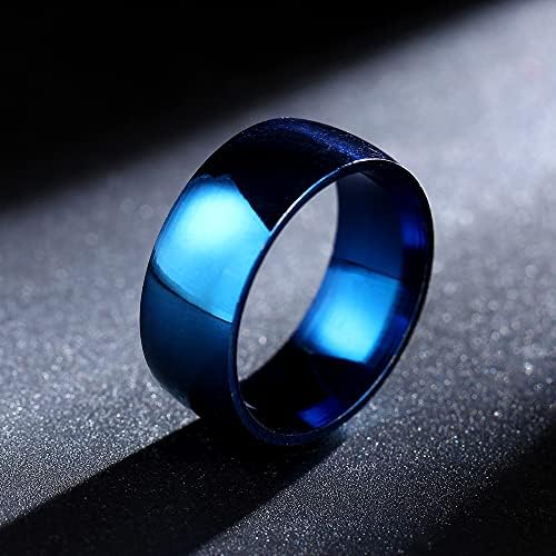 Koleso 8mm plavi prstenovi za muškarce i žene personalizirani prsten prilagodite prsten ugravirani prsten-75869