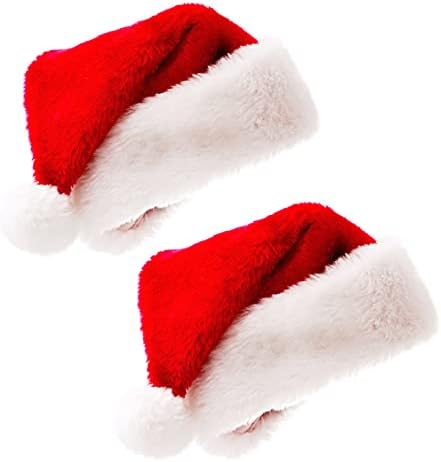 2pack Božić Santa šešir, Božić Holiday šešir za odrasle , Unisex baršun Santa šešir,Božić Nova Godina svečane