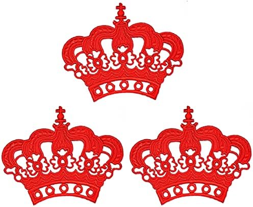 Kleenplus 3kom. Red Queen Crown Cartoon Patch Vezeno Gvožđe Na Znački Šivajte Na Patch Odjeći Vezenje Aplikacija