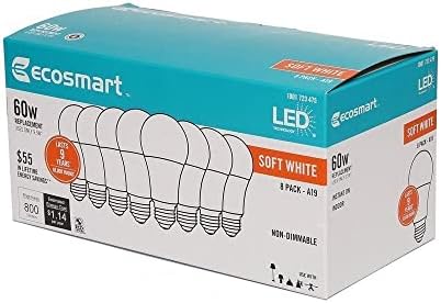 EcoSmart 9,5 W meka Bijela A19 LED sijalica bez zatamnjivanja 1 kutija