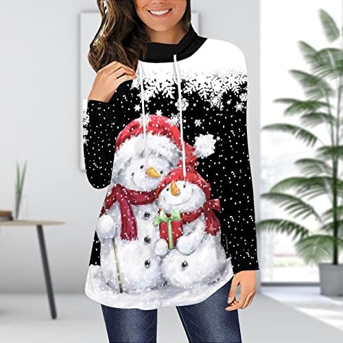 Ženska majica s kapuljačom s dugim rukavima Podesive crteže Božićne košulje, Ležerne prilike, Ležerne prilike,