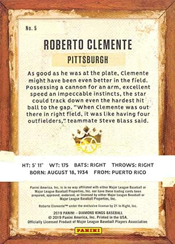 2019 Panini Diamond Kings 5 Roberto Clemente Pittsburgh Pirates Baseball Trgovačka kartica