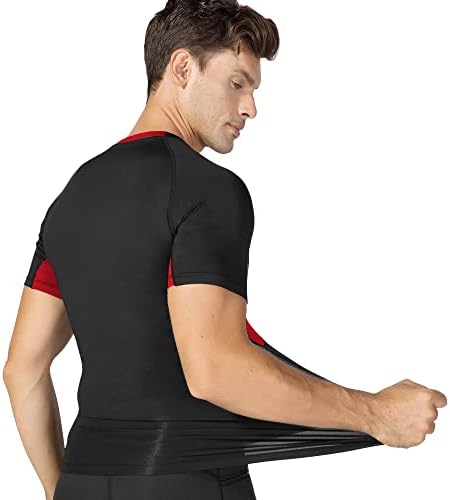 EARGFM muške kompresijske košulje Atletski kratki rukav brzo sušenje baznog sloja trening majica za trčanje