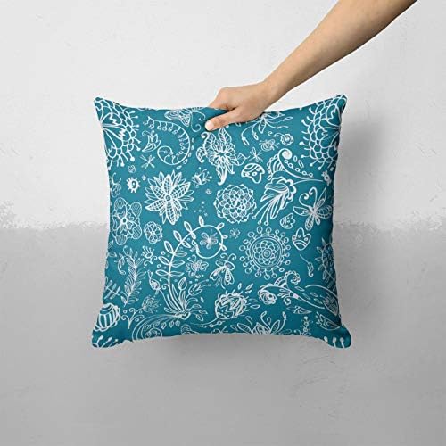 Iirov plavi i bijeli cvjetni uzorak čipke V21 - Custom Decorativni dekor za kućno ili vanjsko bacanje jastuk