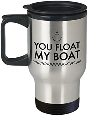 Hollywood & Twine Float Moja šalica brodova nehrđajući čelik Metalni brodski čamljice putni šalica za kafu sa poklopcem za čamcu