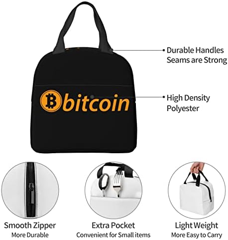 Bitcoin Simbol za višekratnu prenosni foliju zadelirana izolirana bento vreća za muškarce i žene