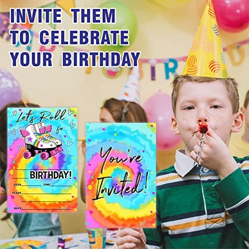 Pozovite rođendanske pozivnice, kravata rođendana za rođendan za rođendan (20 brojeva) sa kovertama, ispunite