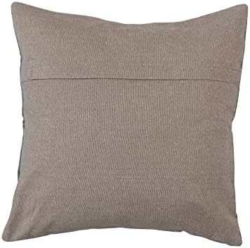 Creative Co-op 18 Kvadratni pamučni tufted baršunasto jastuk W / Snowflake & Chambray natrag, siva i prirodna