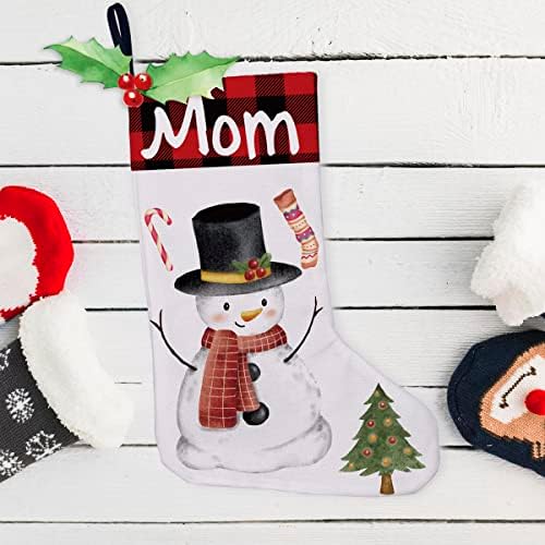 Golsoo Slatka mama crvena burlap božićna čarapa za snjegović uzorak mama xmas čarapa viseći božićni Xmas